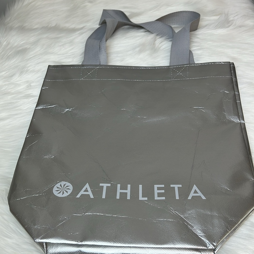 Athleta Silver Reusable Shopping Bag, Tote Bag